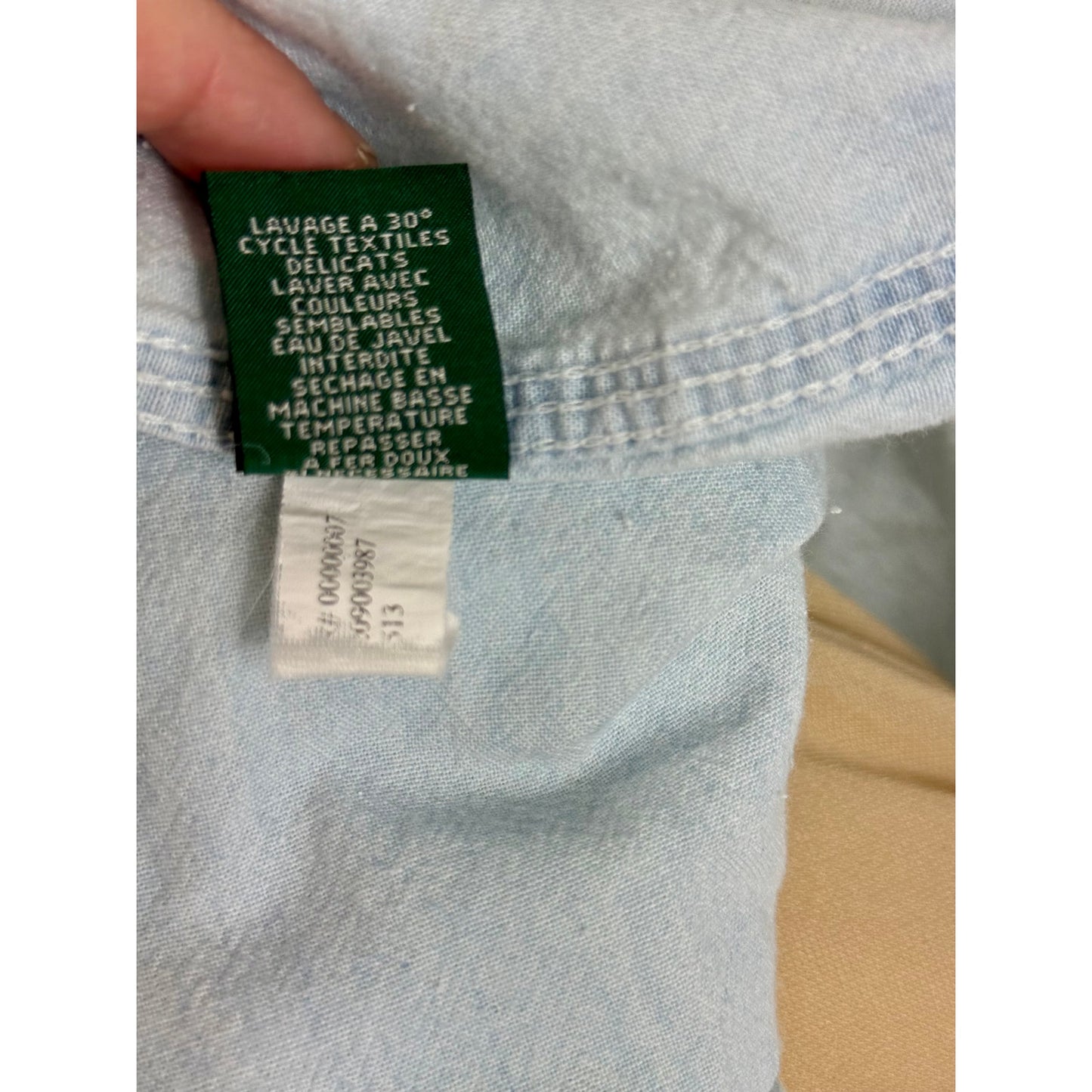 Vintage LRL Lauren Jeans CO, XS  Women's 100 cotton vintage faded chambray shirt, size XS