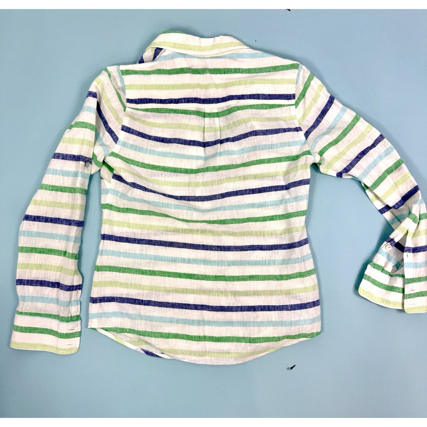 Vineyard Vines Bungalow Stripe Popover Shirt Women 0 NWT Long Sleeve LinenCotton