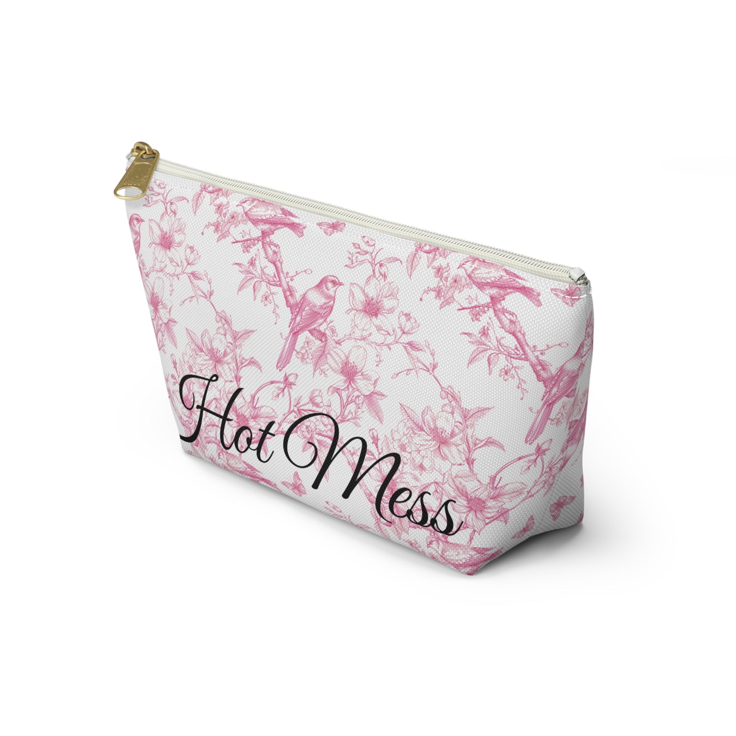 Chic Accessory Pouch, Stylish Makeup Bag, Hot Mess Storage, Cute Toiletry Case, Feminine Travel Organizer