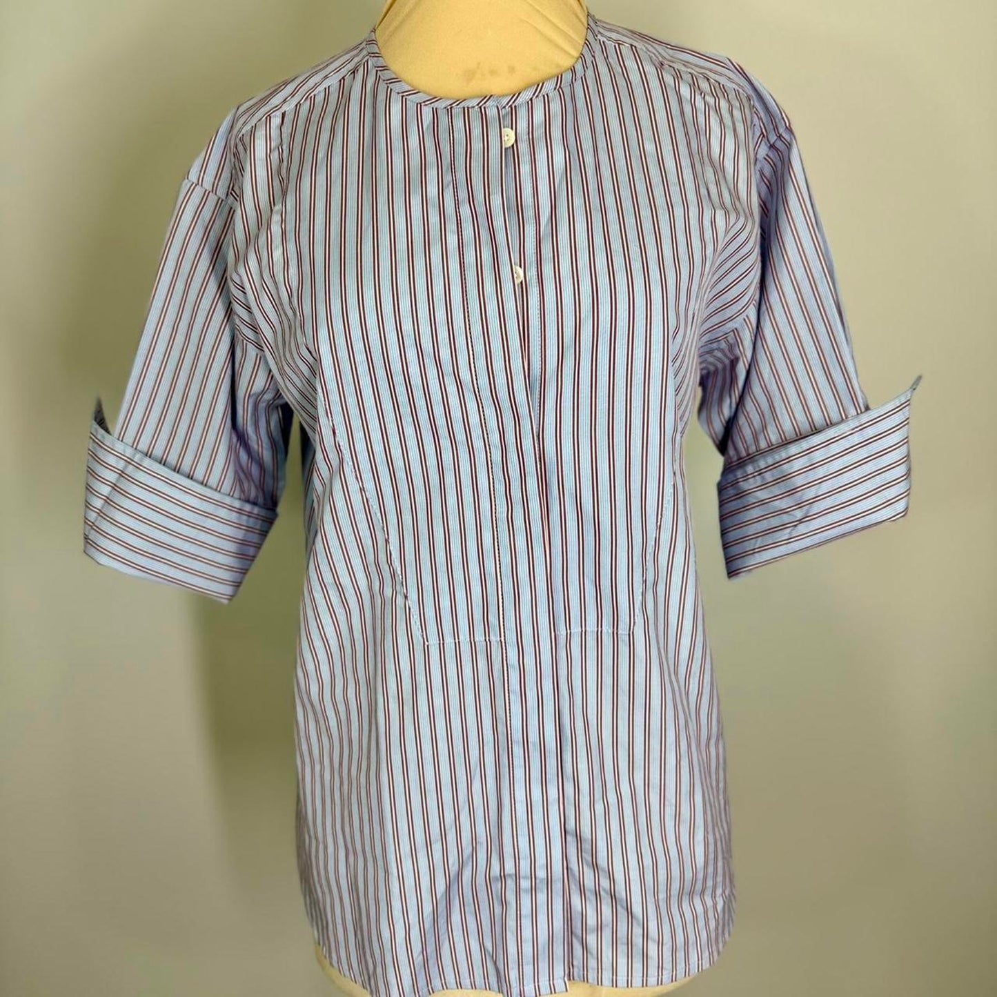 Thomas mason for J crew woven women's  striped woven shirt S