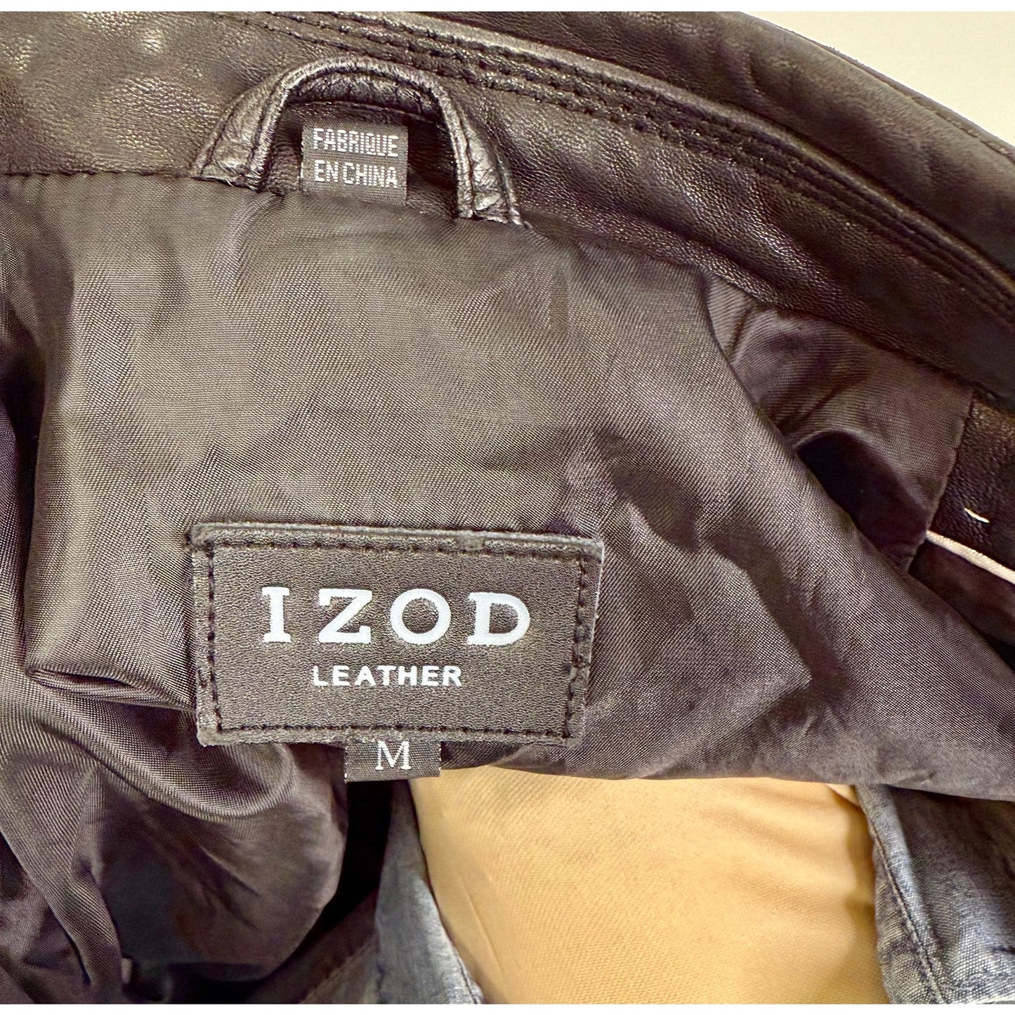 Vintage IZOD Black Leather Jacket  size M