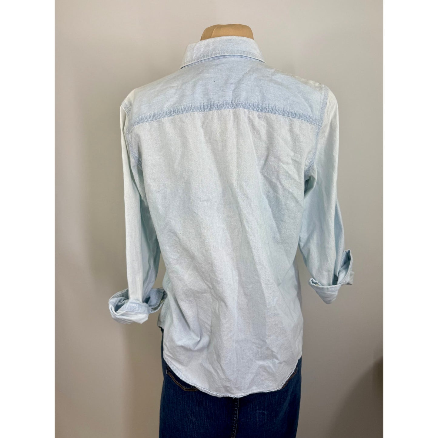 Vintage LRL Lauren Jeans CO, XS  Women's 100 cotton vintage faded chambray shirt, size XS