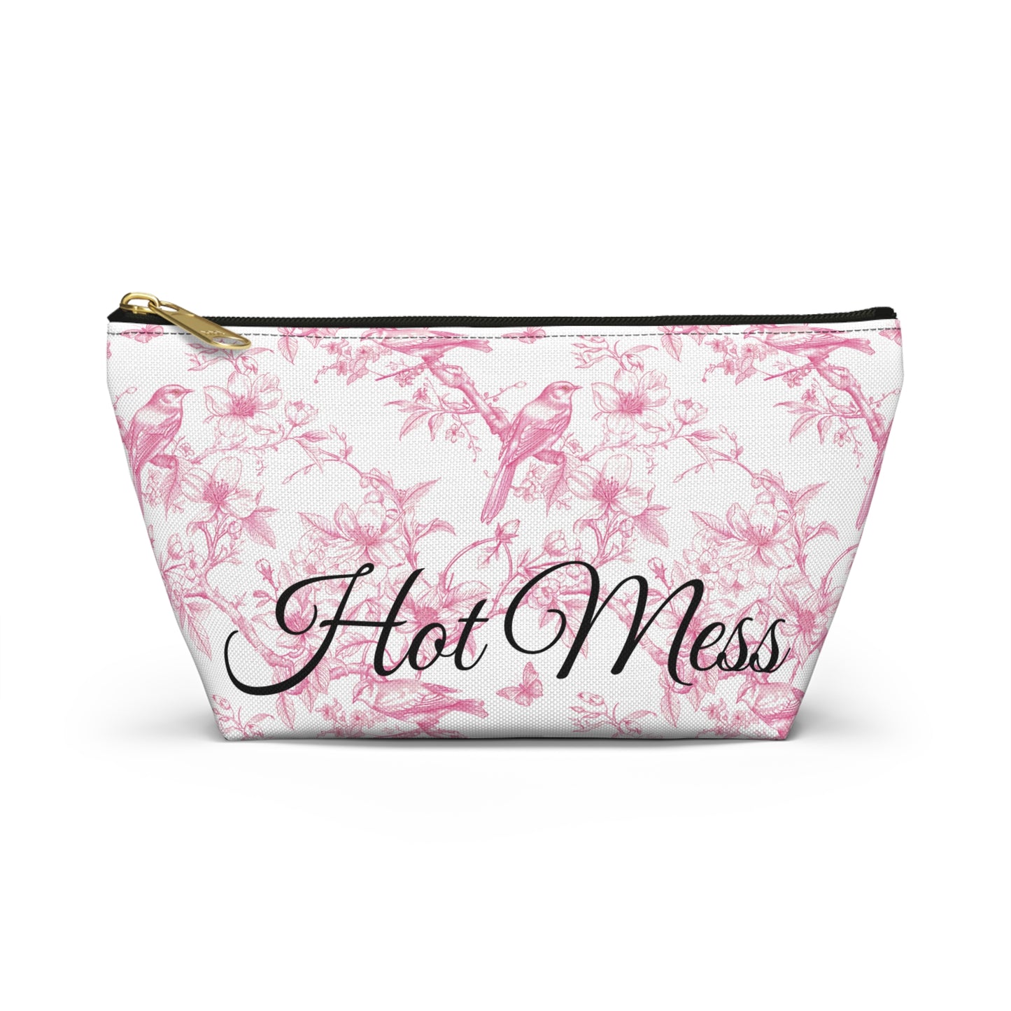 Chic Accessory Pouch, Stylish Makeup Bag, Hot Mess Storage, Cute Toiletry Case, Feminine Travel Organizer