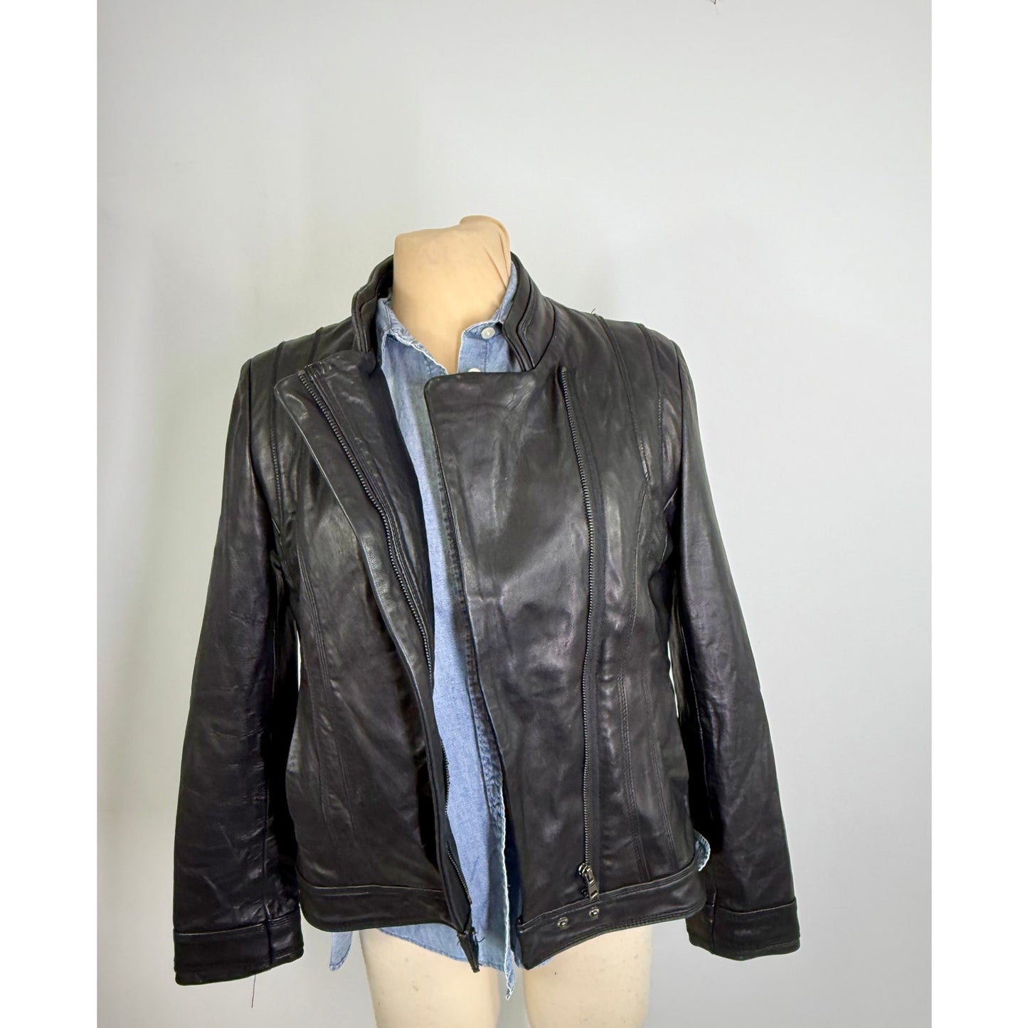 Vintage IZOD Black Leather Jacket  size M