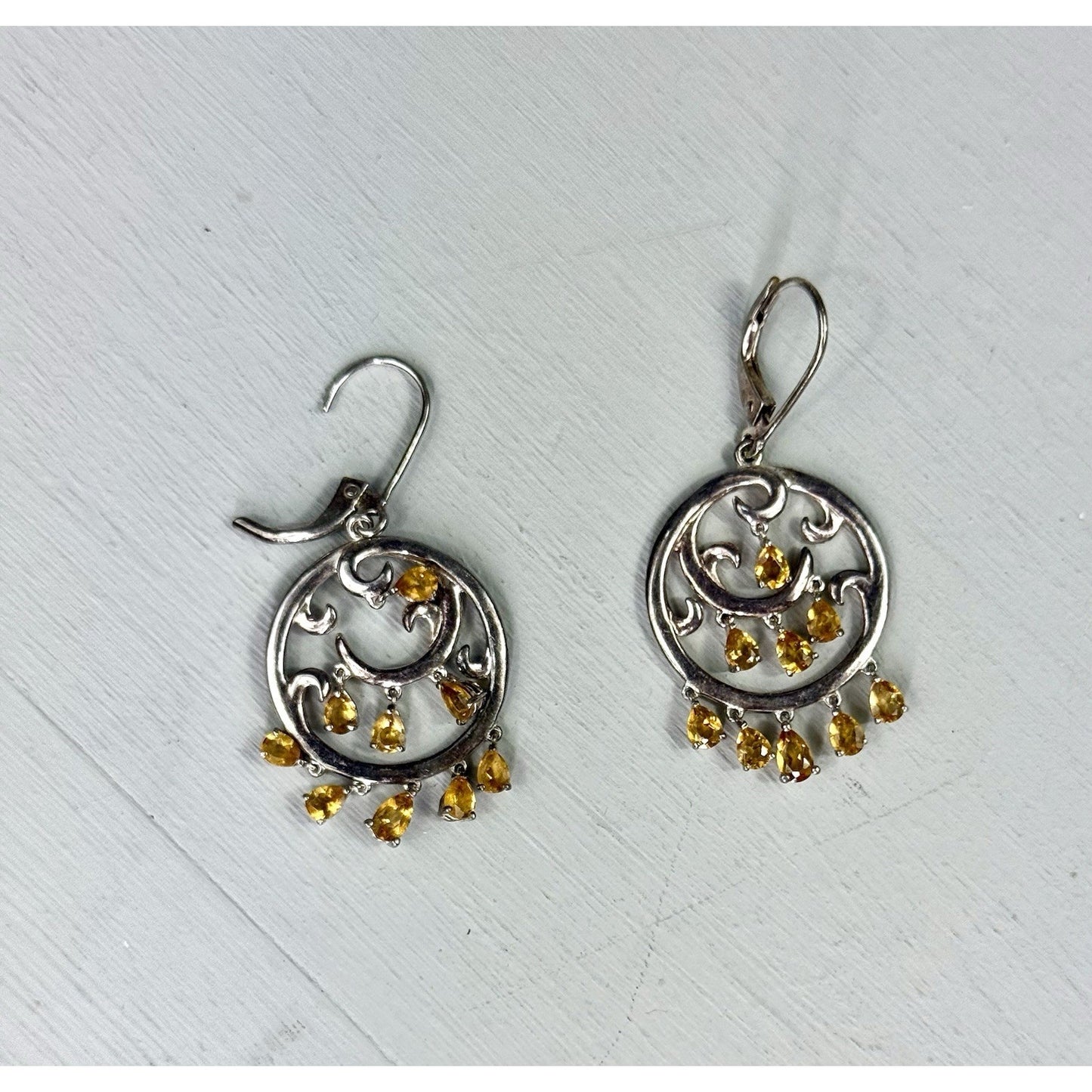 Natural Citrine - Brazil 925 Sterling Silver Earrings Jewelry CE47953