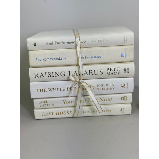 Vintage White  Decorative Book collection, white curated book Collection, Vintage Home Decor