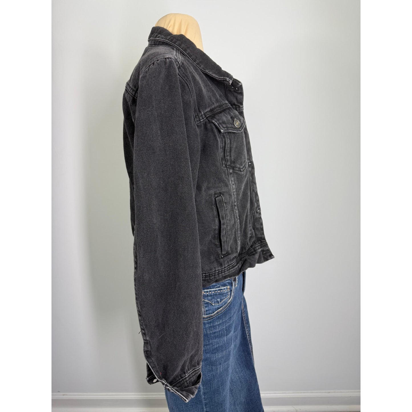 Vintage Free People black denim jacket ,  size M