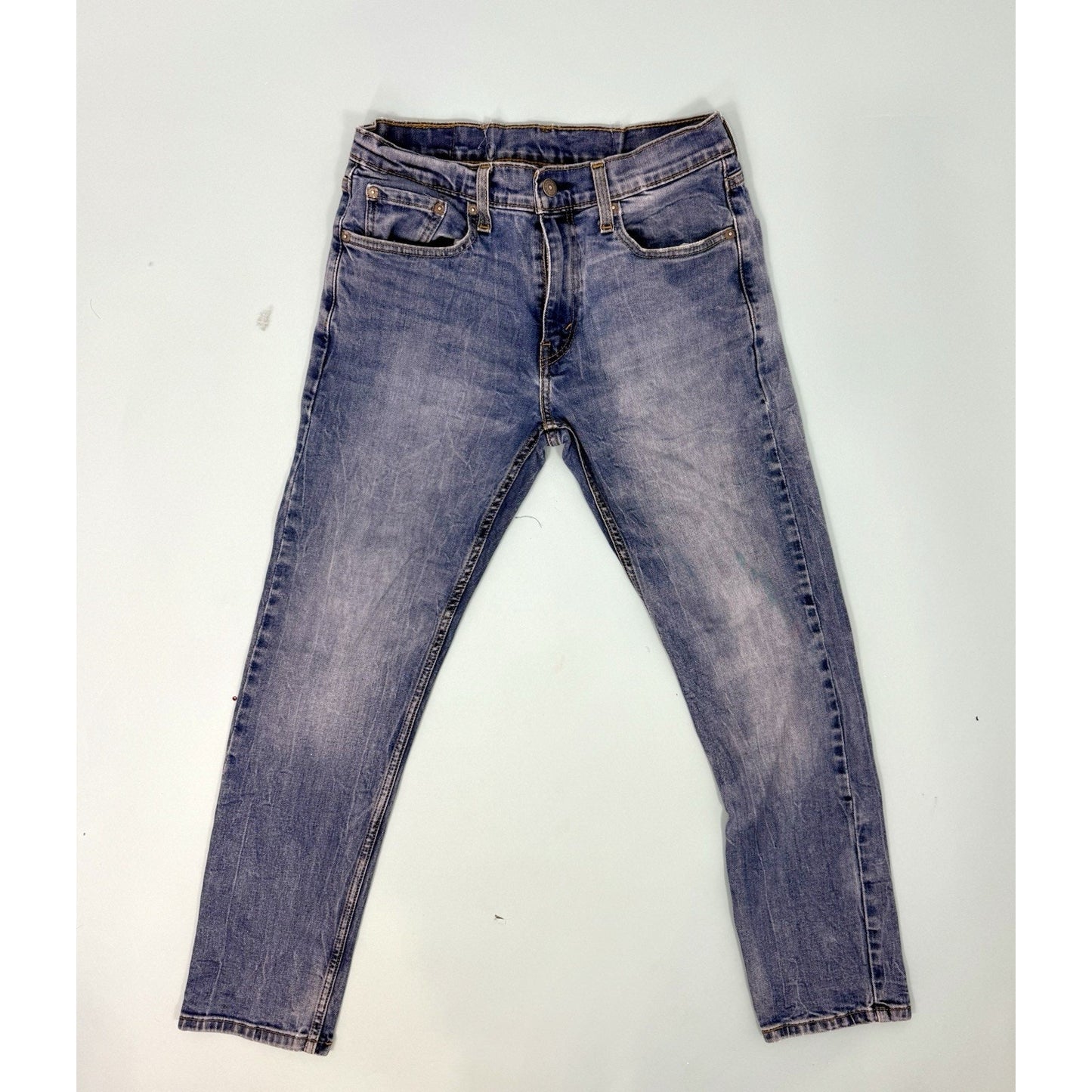 Levis 502 Jeans 30x30 Blue Straight Leg Denim Stretch Mens Pockets * Read Read *