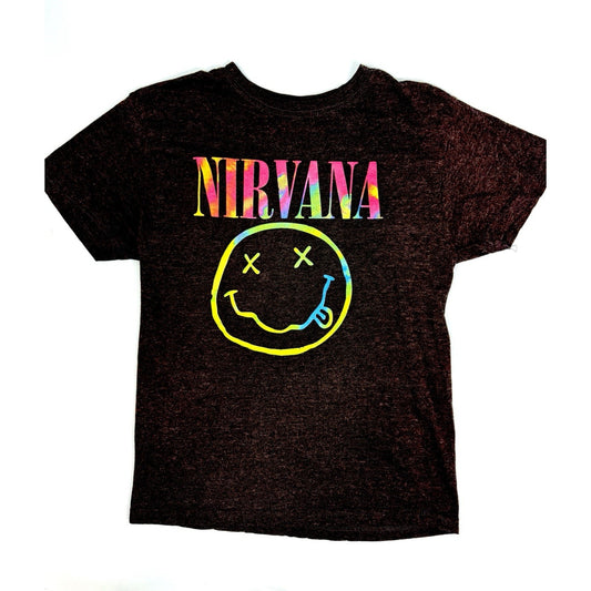 Vintage 90s Nirvana Smiley Face 1992 Smiley Face Grey Size L Kurt Cobain T-Shirt