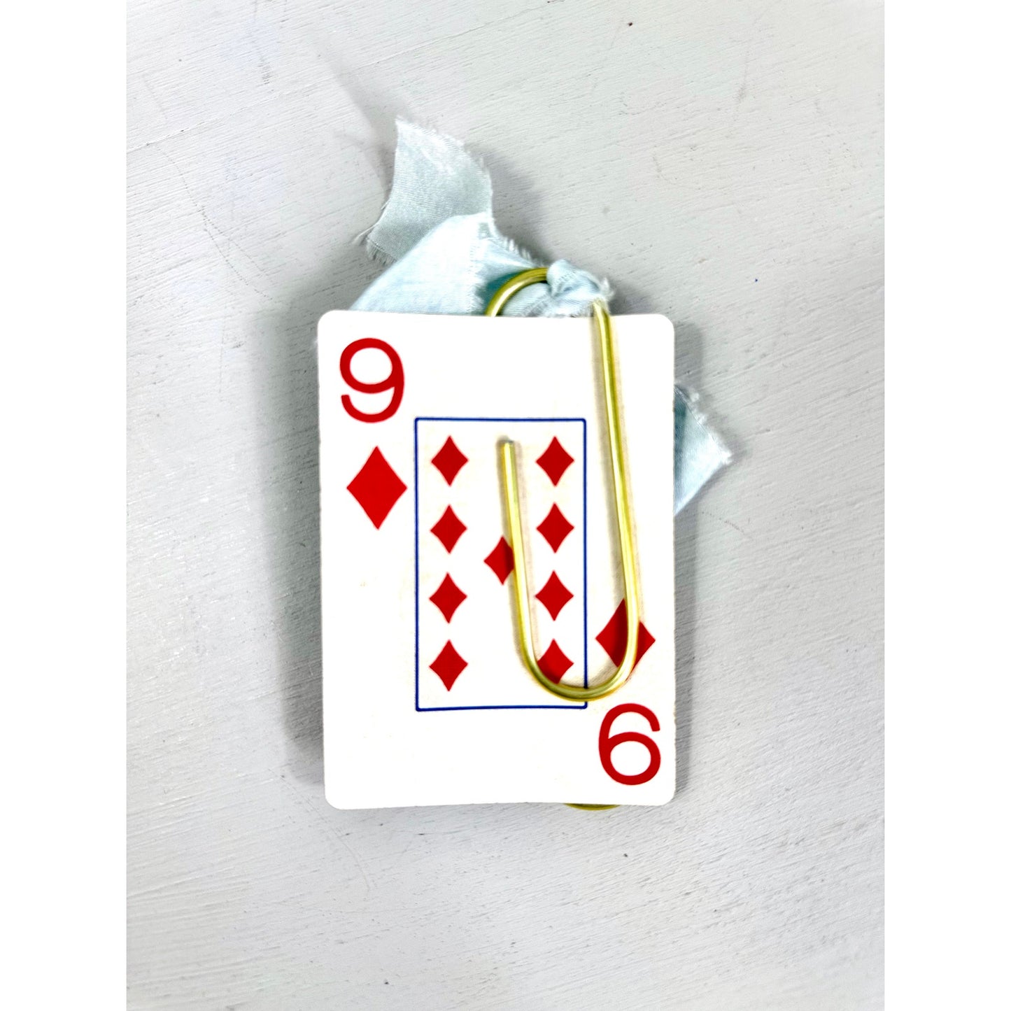 Vintage  Bumble Blue Bird Pin and  ribbon playing Card Bookmark set