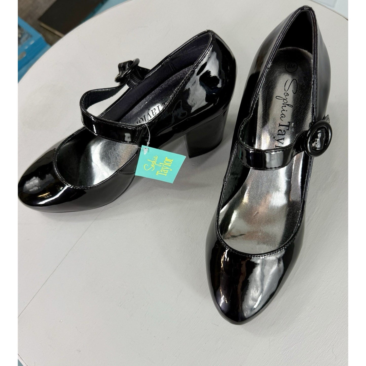 Sophie Taylor patent leather Mary Jane’s