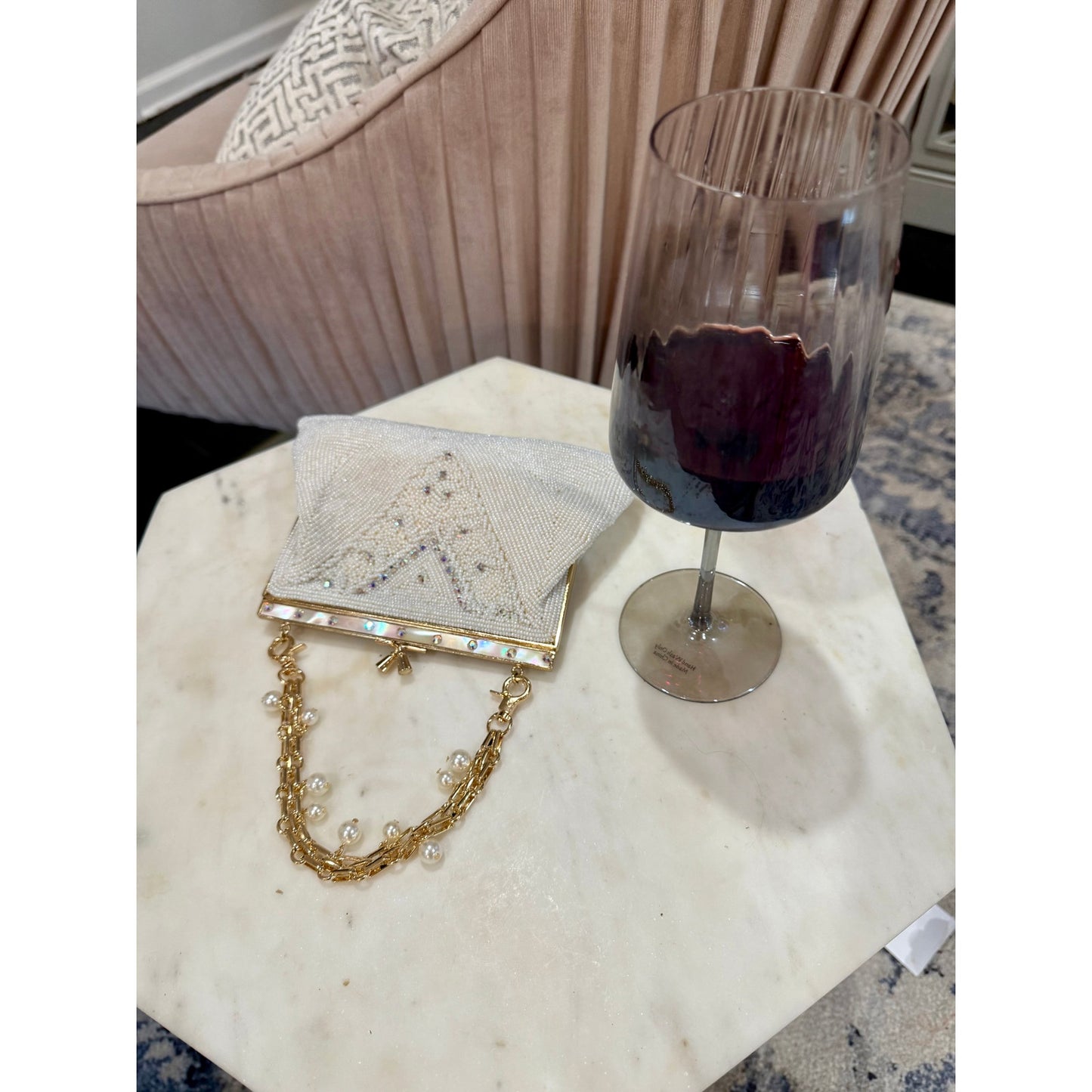 Vintage honey gold beaded and rhinestoned evening bag