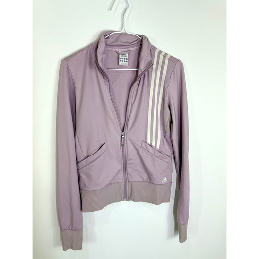 Vintage adidas dusty lavender and white zip jacket size small