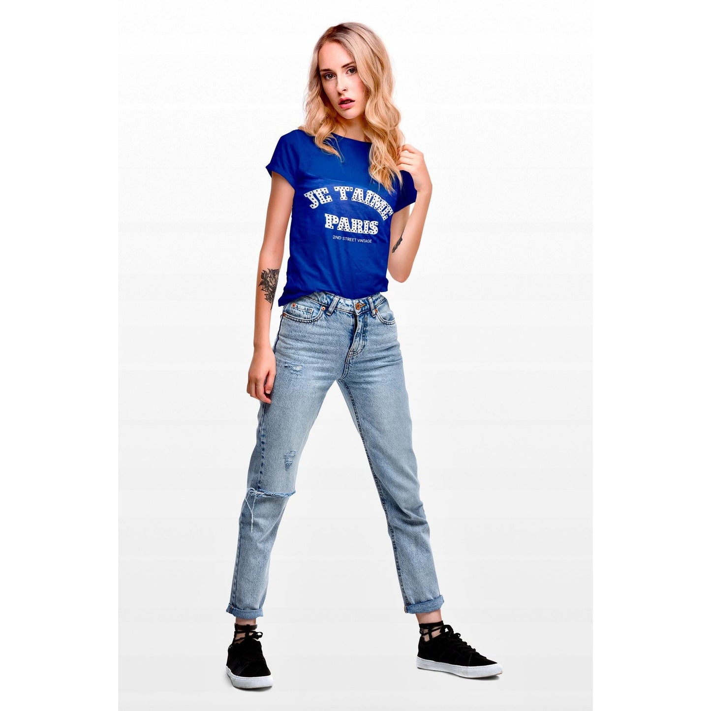 Je T'aime Paris Graphic rhinestoned Tshirt, I love Paris rhinestoned Tshirt