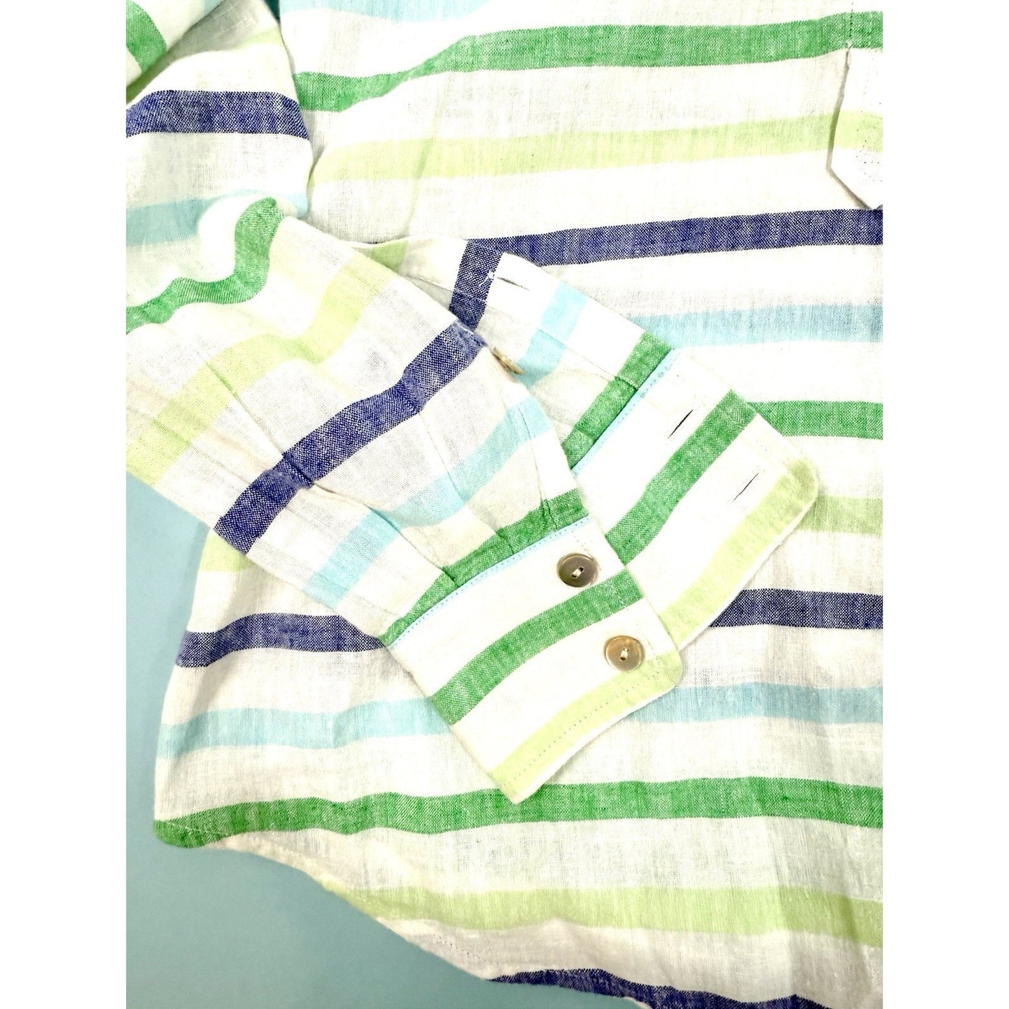 Vineyard Vines Bungalow Stripe Popover Shirt Women 0 NWT Long Sleeve LinenCotton