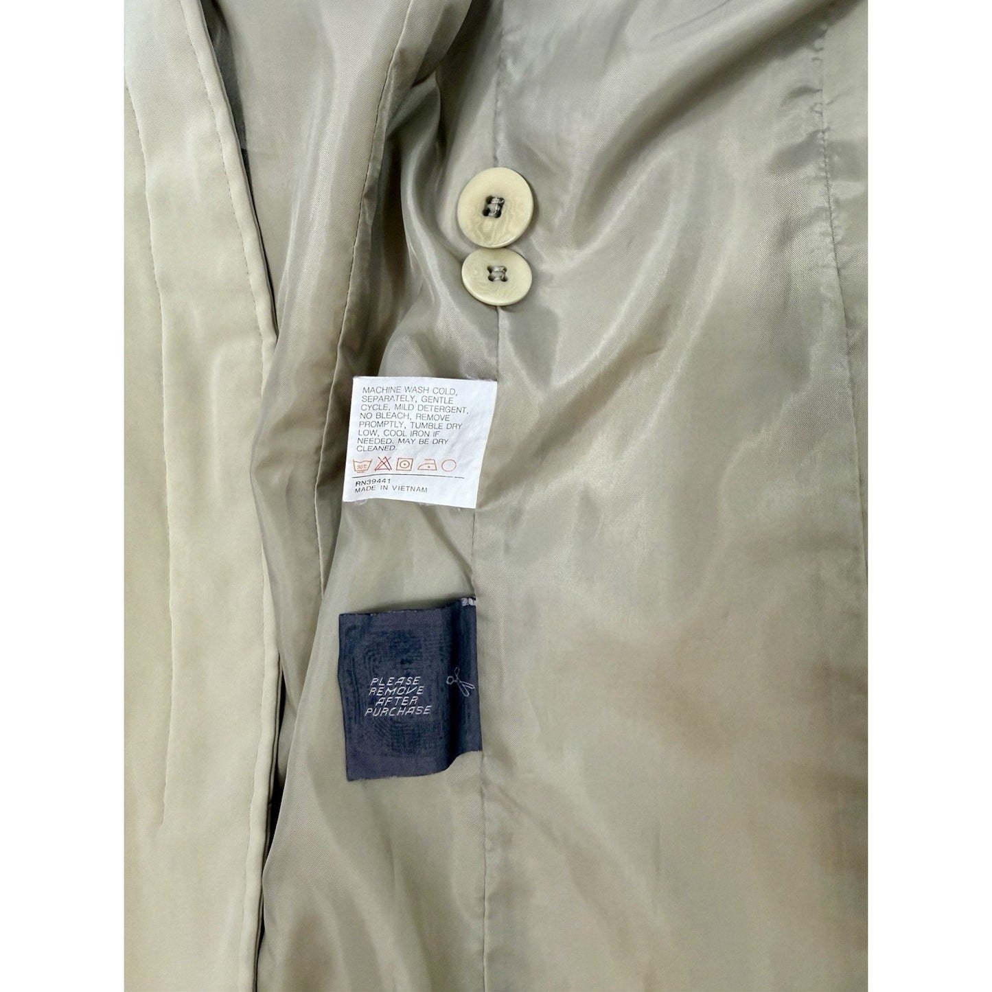 Vintage Towne by London Fog, Women's, Size L Trench Coat, Beige Button Up Jacket