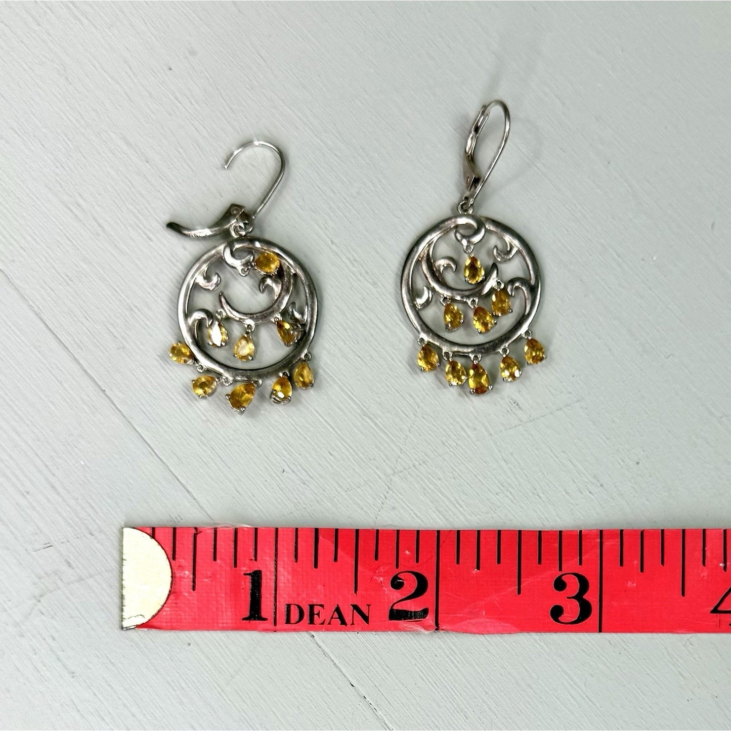 Natural Citrine - Brazil 925 Sterling Silver Earrings Jewelry CE47953