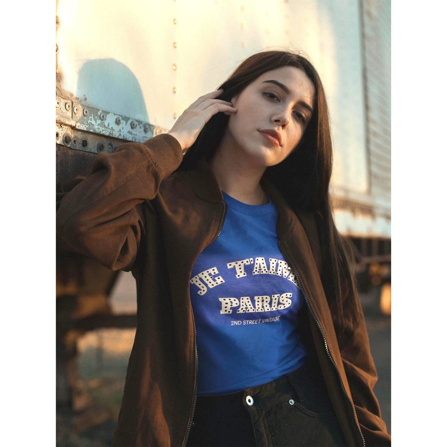 Je T'aime Paris Graphic rhinestoned Tshirt, I love Paris rhinestoned Tshirt